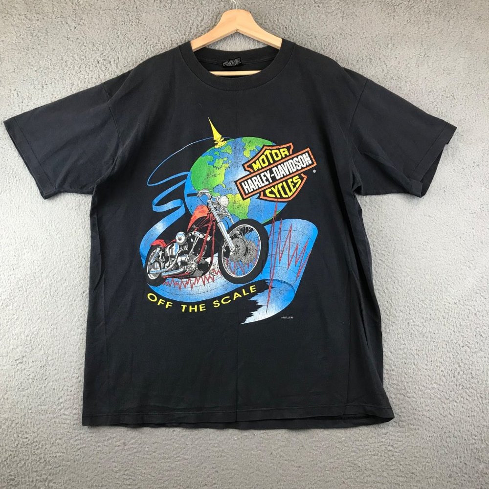 Vintage Rare Harley Davidson “ Off The Scale” T Shirt By Fun Wear size L